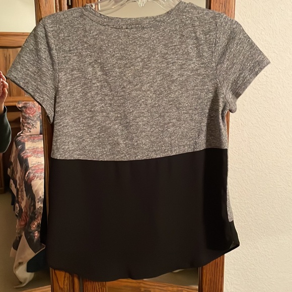 Express Gray Blouse with black sheer - Picture 2 of 3